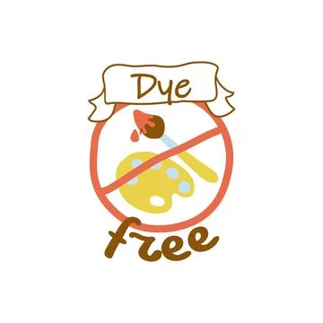 Dye free product emblem, zero ingredient sign Stock Illustration