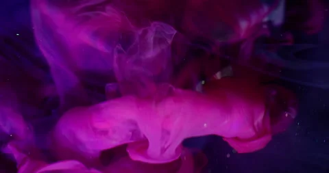 Dye spill blur paint wave sparkling cube smoke mix Video stock 324908232
