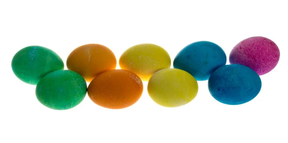 Dyed easter eggs isolated on white 스톡 사진