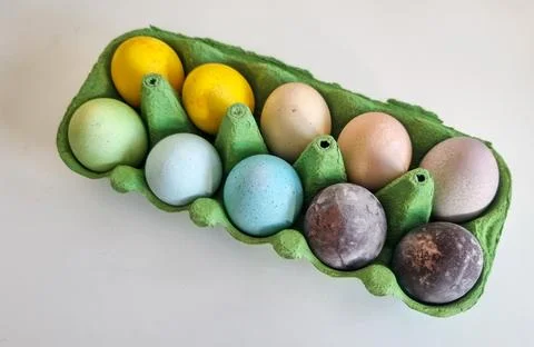 Dyed Easter eggs in red wine Stock Photos