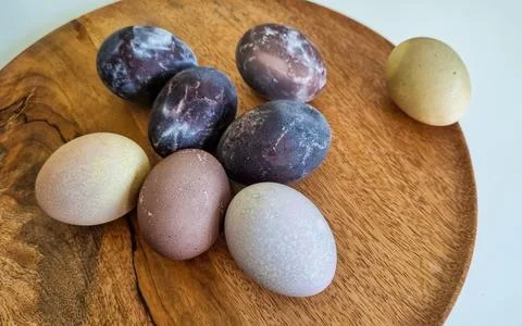 Dyed Easter eggs in red wine Stock Photos