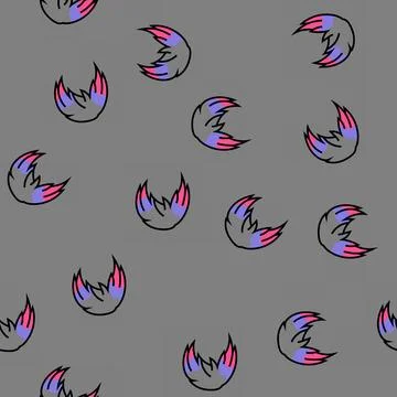 Dyed hair emo vector seamless pattern Illustrazione stock