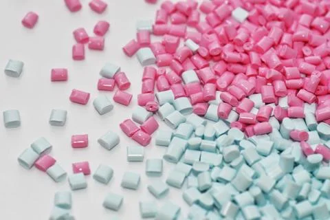Dyed plastic granulate Stock Photos