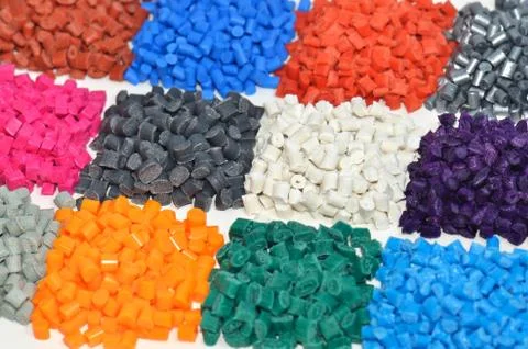Dyed polymer resin in laboratory Stock Photos