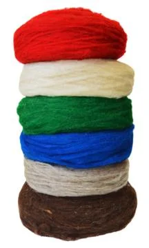 Dyed wool yarn Stock Photos