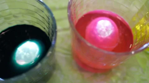 Dyeing Eggs For Easter Stock Footage 61348396
