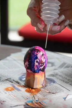 Dying Easter Eggs with a new Technique Stock Photos