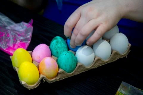 Dying Easter Eggs Stock Photos