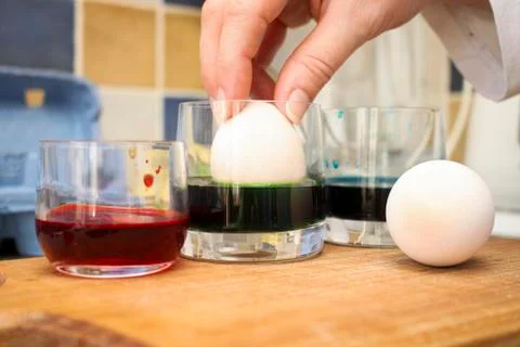 Dying of the eggs for Easter Stock Photos