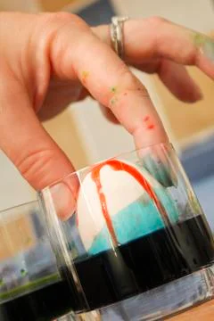 Dying of the eggs for Easter Stock Photos