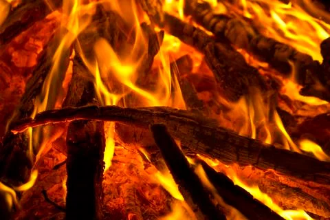 The dying fire Stock Photos