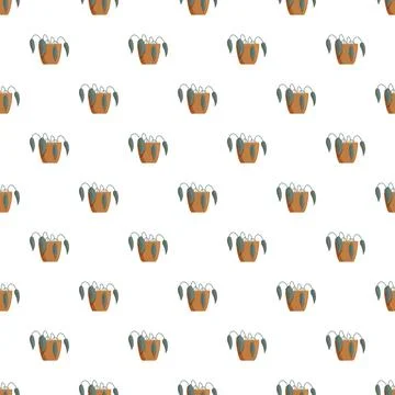 Dying houseplant pattern background showing lack of water 스톡 일러스트