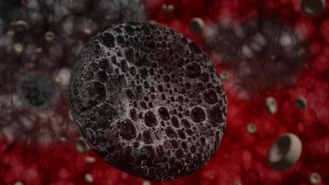Dying Human Cell 3d rendering Stock Illustration