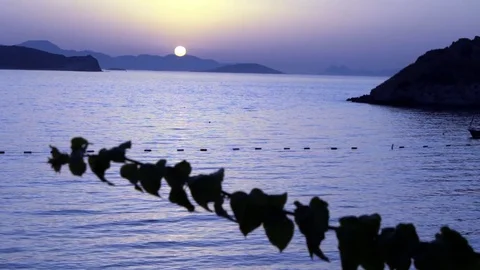 The dying light of a  bay as the sun sets Stock Footage 85016477