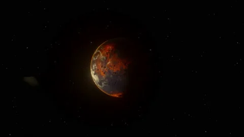 Dying Planet Floating in Deep space. Zoom through asteroids. Stock Footage 167985000