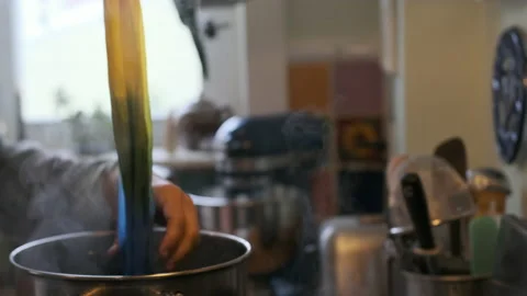 Dying Rainbow Silk Stock Footage 130608121