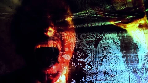 Dying, suffocating, in blood and plastic Stock Footage 79046938