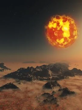 Dying Sun Stock Illustration