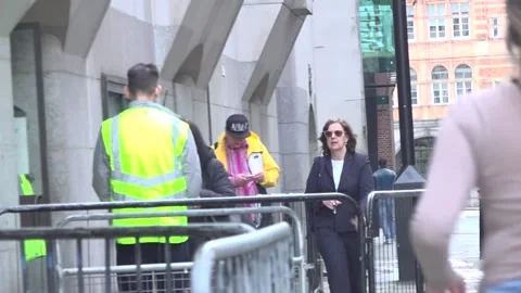 Dylan Evans arrives at Old Bailey charged with inviting support for Hamas Stock Footage 310784783