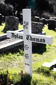 Dylan Thomas grave Stock Photos
