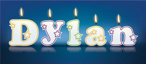 Dylan written with burning candles Stock Illustration
