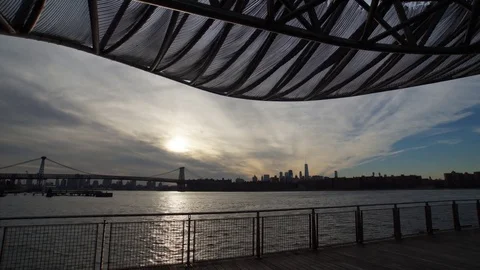 Dynaimc Sunset Time-lapse video of the World Trade Center and Financial District Stock Footage 71131794