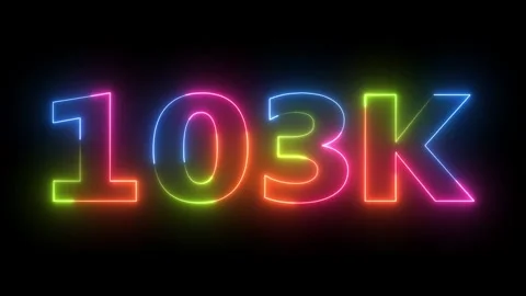 Dynamic 103K Counter Neon Glowing Display Motion Graphics for Social Media .. Vidéo 330417818