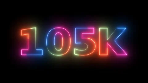 Dynamic 105K Neon Number Display  Vibrant Multi-Color Light Celebration on .. Видео 330417997