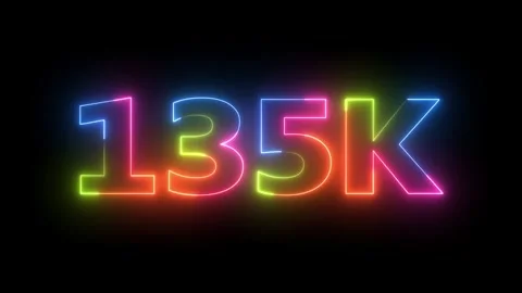 Dynamic 135K Neon Counter Motion Graphic Animation 库存影片 330420324