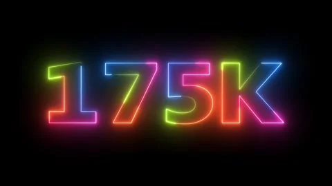 Dynamic 175K Neon Text Animation on Black Background Vibrant Glowing Motion.. Vidéo 330415689