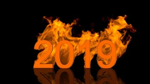 Dynamic 2019 New Year date design Stock Illustration