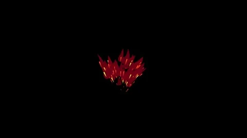 Dynamic 2D animation of a glowing red fiery energy burst with sharp flame s.. Stock Footage 348191671