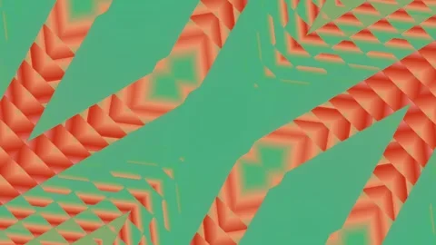 Dynamic 2D Coral and Emerald Zigzag Loop Stock Footage 346159147