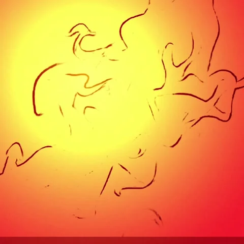 Dynamic 2D Fluid Smoke Elements Loop - Colorful Flame Animation Stock Footage 335390940