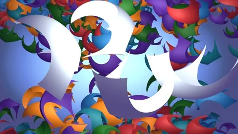 A dynamic 3D abstract animation with swirling paper shapes 库存影片 340563183
