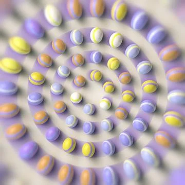 Dynamic 3D Abstract Background with Concentric Striped Spheres Motion Stock Illustration