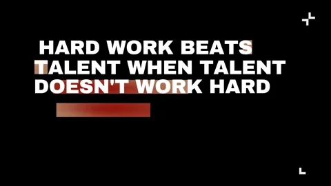 Dynamic 3d animated motivational quote text revealing with sliding red Stock Footage 340610995