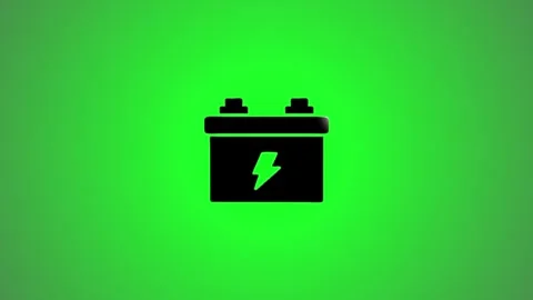 A dynamic 3d animation of a black car battery with a lightning bolt symbol .. Vídeos de archivo 346490860