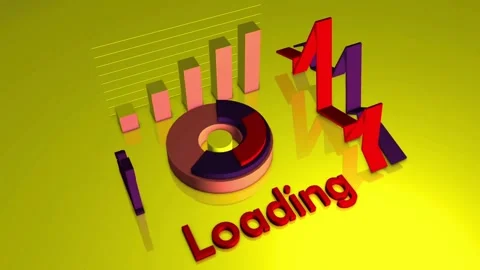 Dynamic 3D animation of data pie chart revealing growth trends in a visually eng Stock Footage 321395334