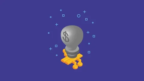 Dynamic 3d animation footage of a bright lightbulb with a dollar sign turni.. Stock Footage 333429739