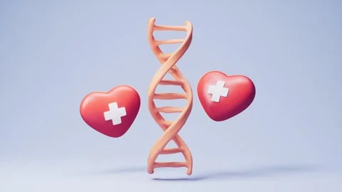 Dynamic 3d animation of rotating dna helix structure and floating medical h.. Stock-Footage 327517030