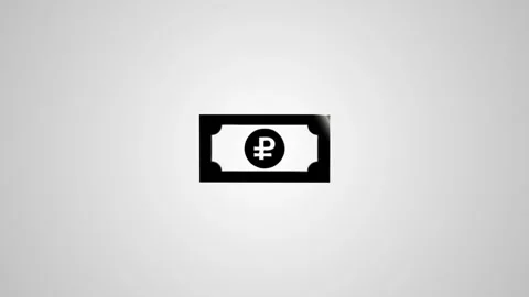 Dynamic 3D animation of a ruble bill transforming into a flat 2D icon again.. Stock Footage 346496291
