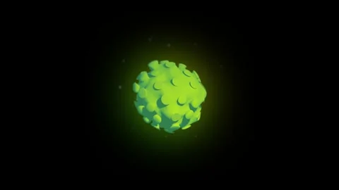 A dynamic 3D animation unfolds a microscopic battle between viruses Stock Footage 282153398