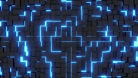 Dynamic 3D Background With Neon Light Stock Footage 340342763