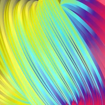 Dynamic 3D Curved Lines Gradient from Yellow to Neon Magenta Ilustración de archivo