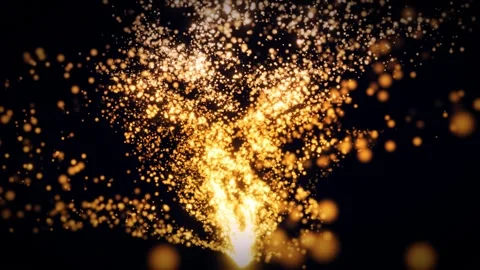 Dynamic 3D fire explosion with glowing particles effect Stock Footage 342363654