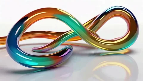 Dynamic 3D flowing shapes with vibrant colors creating modern abstract art Stock Footage 320398353