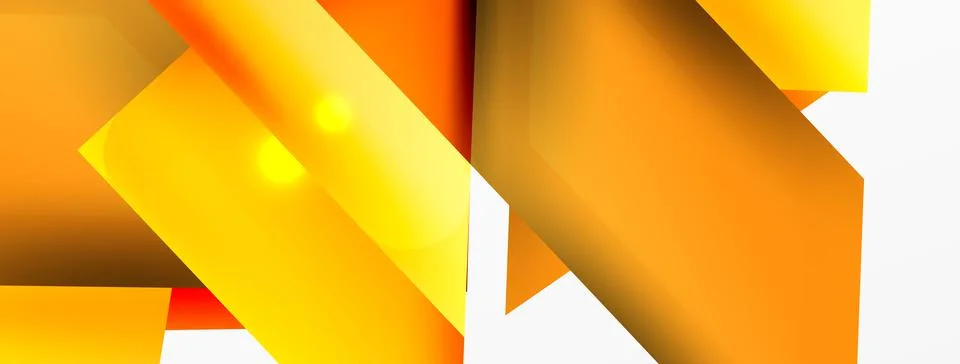 Dynamic 3d geometric abstract background. Triangles and other simple forms Stock Illustration