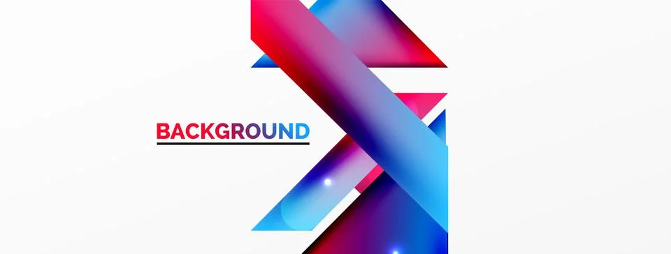 Dynamic 3d geometric abstract background. Triangles and other simple forms Illustrazione stock