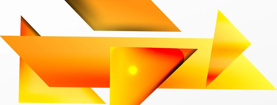 Dynamic 3d geometric abstract background. Triangles and other simple forms 스톡 일러스트
